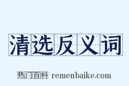 清选反义词是什么意思的图片